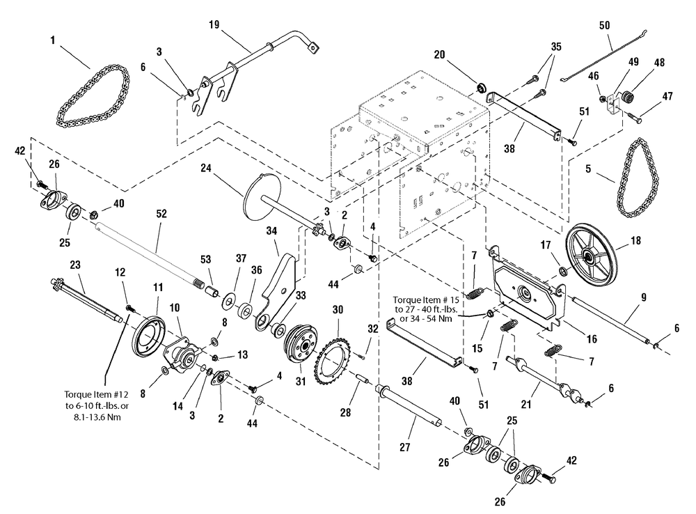 Traction Drive Group - Steerable Diagram and Parts List for 1695321-ST1028S 2007 Briggs and Stratton Snow Blower